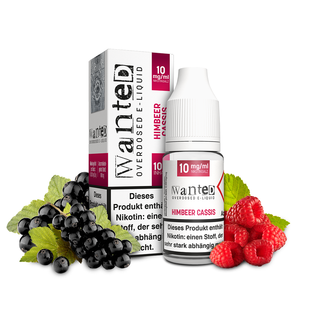 WANTED Himbeer Cassis Nikotinsalz Liquid 10ml