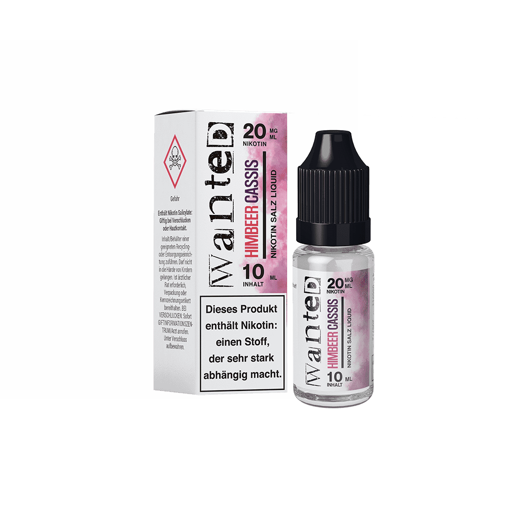 WANTED Himbeer Cassis Nikotinsalz Liquid 10ml
