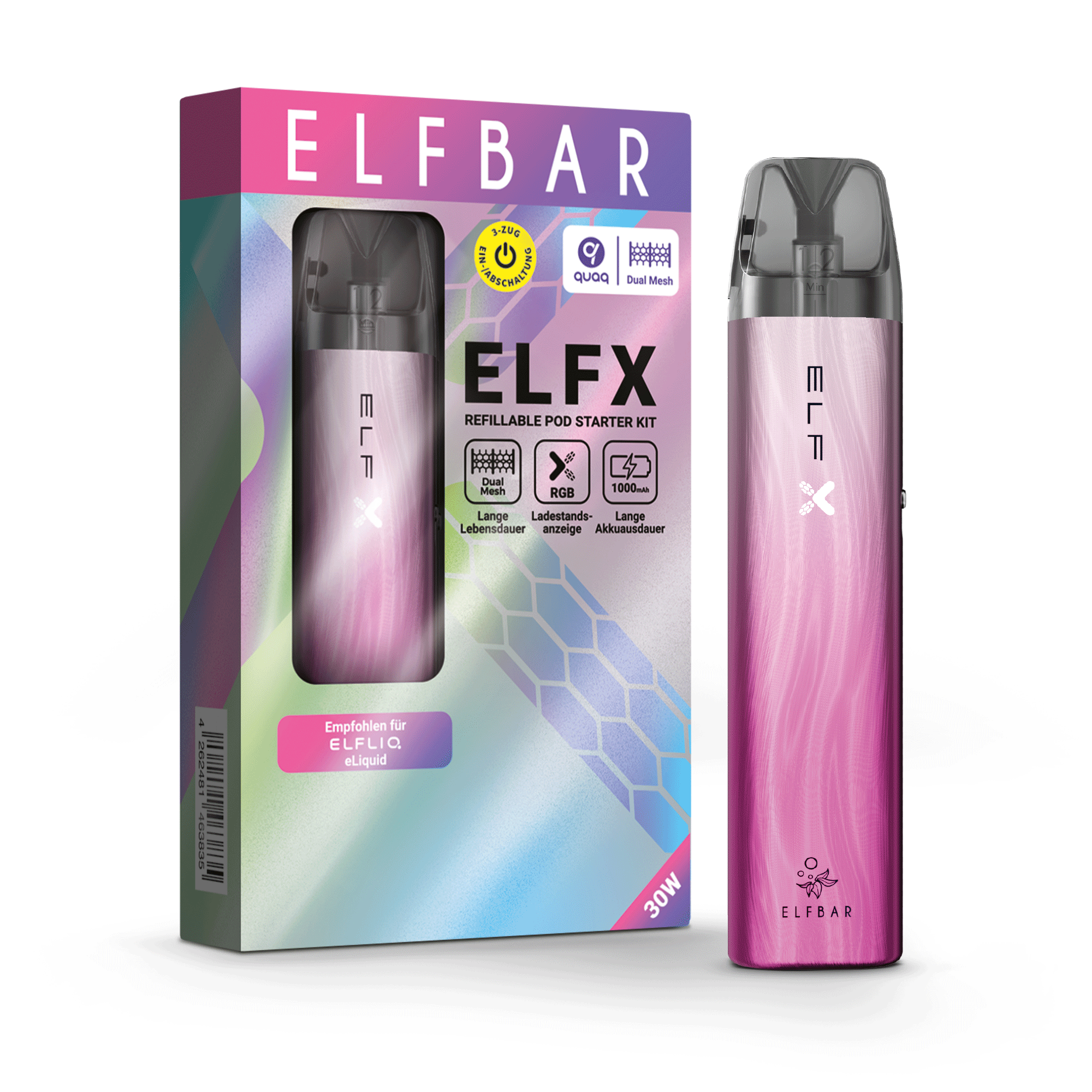 Elfbar ELFX Refillable Kit - Silver pink