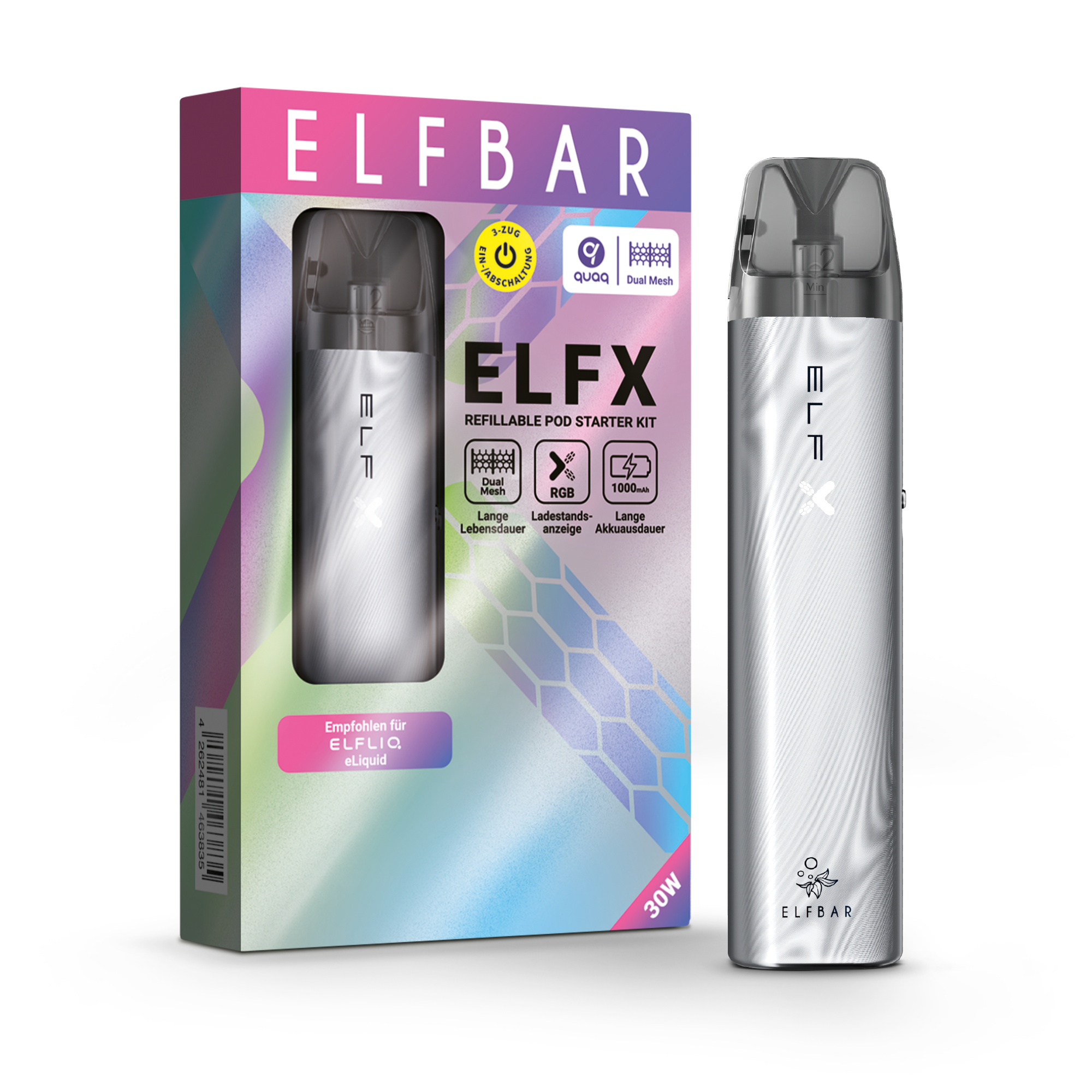 Elfbar ELFX Refillable Kit - Silver