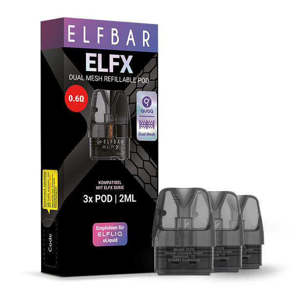 3x Elfbar ELFX Refillable Pod (0,6 Ohm)
