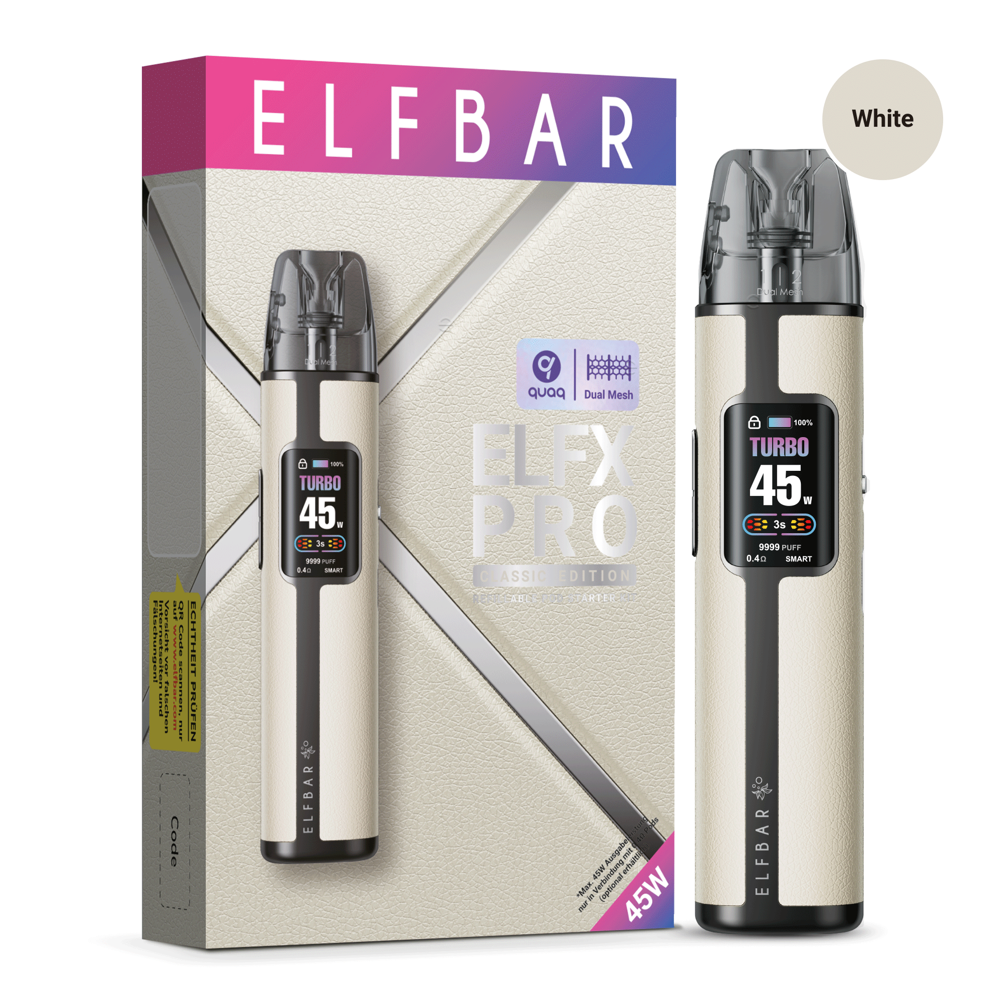 Elfbar ELFX Pro Refillable Kit - White