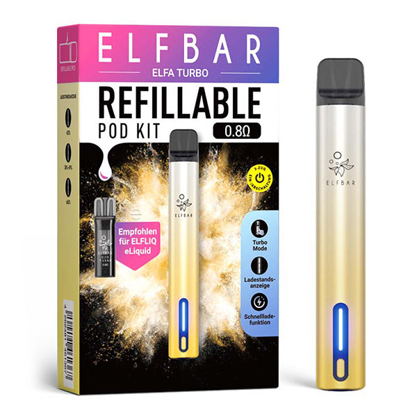 Elfbar Elfa Turbo Refillable Pod Kit - Aurora Gold