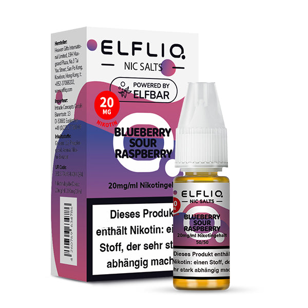 ELFBAR ELFLIQ Blueberry Sour Raspberry Nikotinsalz Liquid 10 ml