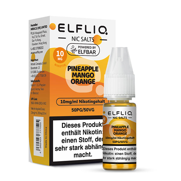 ELFBAR ELFLIQ Pineapple Mango Orange Nikotinsalz Liquid 10 ml