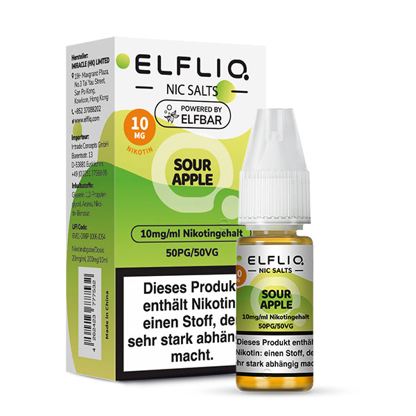 ELFBAR ELFLIQ Sour Apple Nikotinsalz Liquid 10 ml